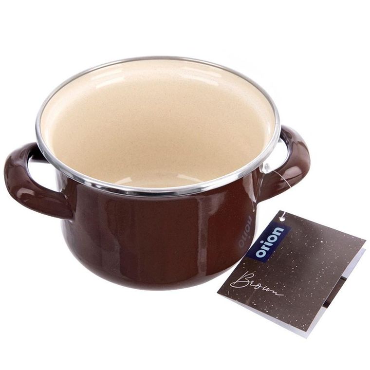 Orion, Brown, garnek emaliowany, 14 cm, 950 ml