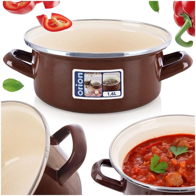 Orion, Brown, garnek emaliowany, 18,5 cm, 1,6l