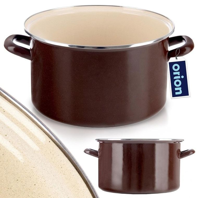 Orion, Brown, garnek emaliowany, 30 cm, 10l