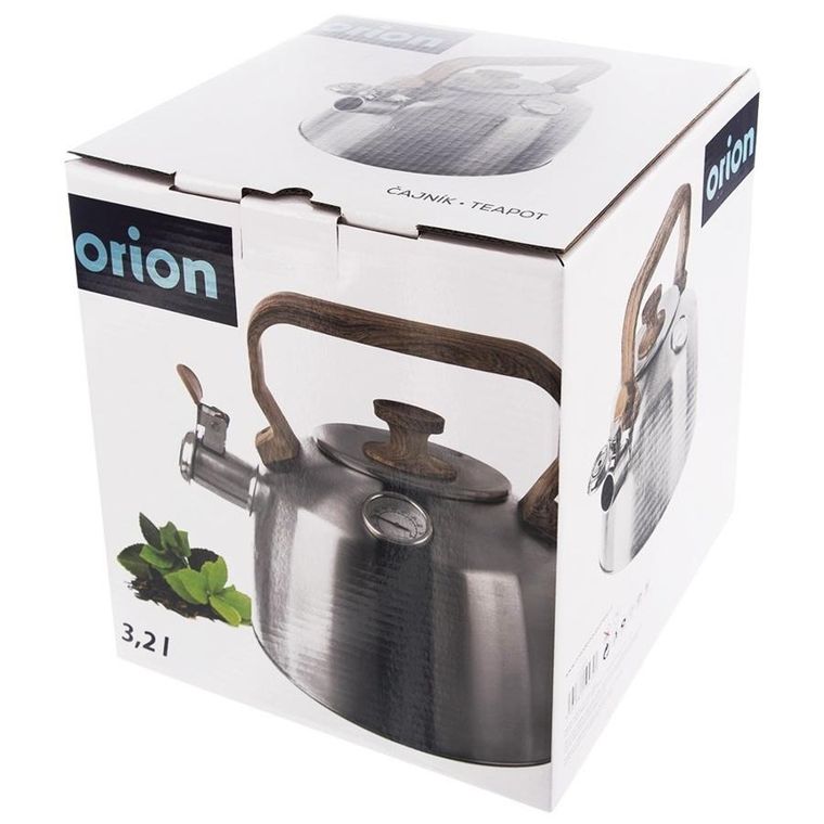 Orion, czajnik z gwizdkiem, stalowy z termometrem, 3.2 l