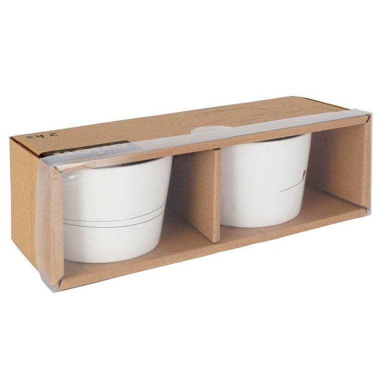 Orion, filiżanki z uchem, ceramiczne białe, Serduszka, 2 szt., 200 ml