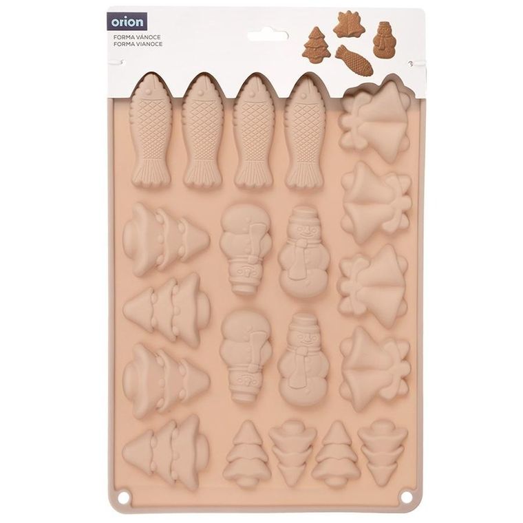 Orion, forma do ciastek i pralin, silikonowa, beżowa, 34-24,5-1 cm