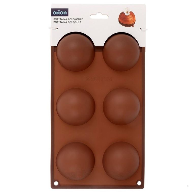 Orion, forma do ciastek i pralin, silikonowa, brązowa, 28-16,5-3 cm