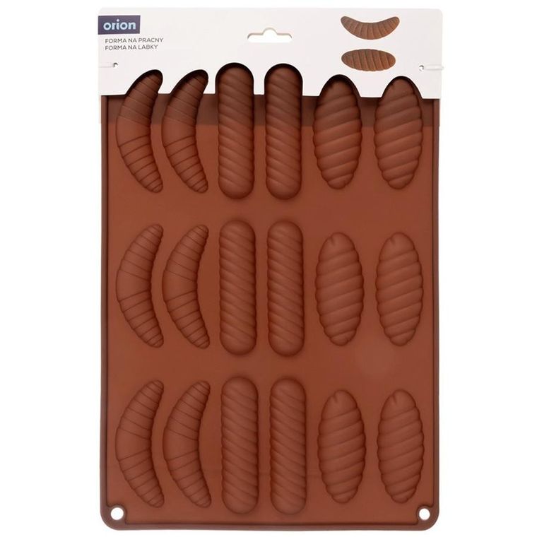 Orion, forma do ciastek i pralin, silikonowa, brązowa, 33-24,5-1 cm