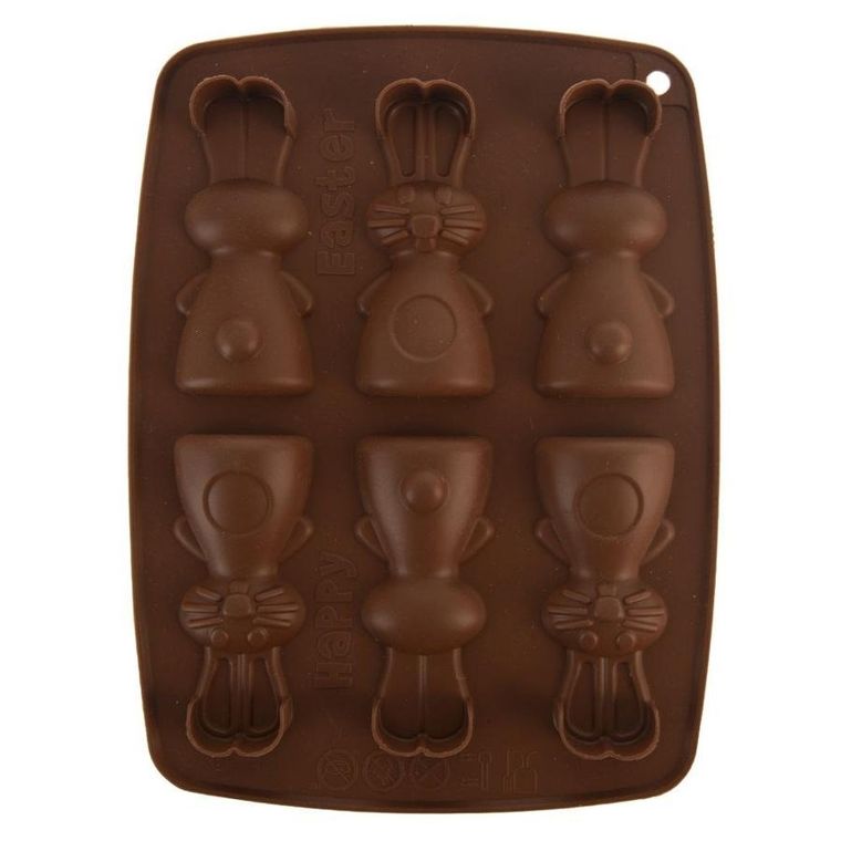 Orion, forma do ciastek i pralin, silikonowa, brązowa zajączek