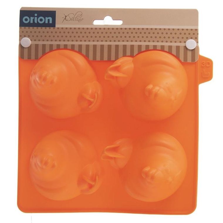 Orion, forma do ciastek i pralin, silikonowa, pomarańczowa kurka