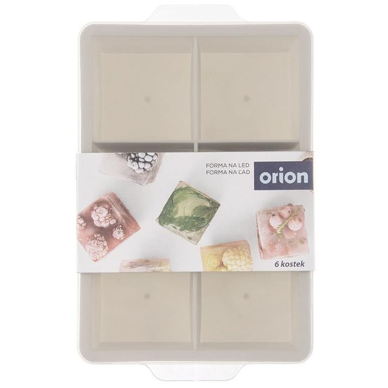 Orion, forma do kostek lodu z pokrywką, silikonowa, beżowa XXL, 18.5-12-5 cm