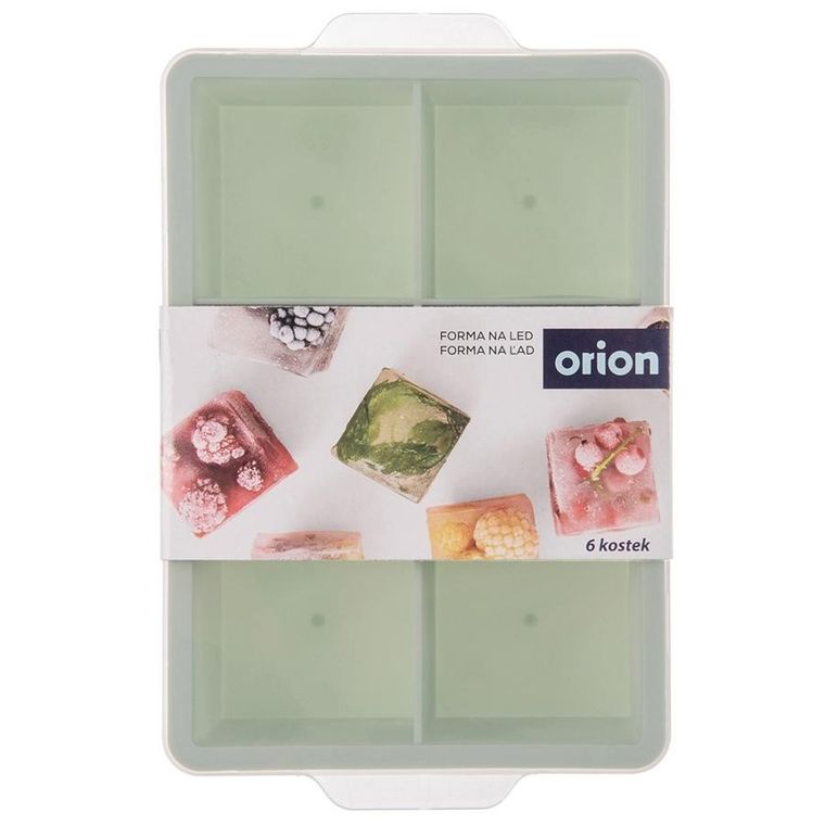 Orion, forma do kostek lodu z pokrywką silikonowa, zielona XXL, 18.5-12-5 cm