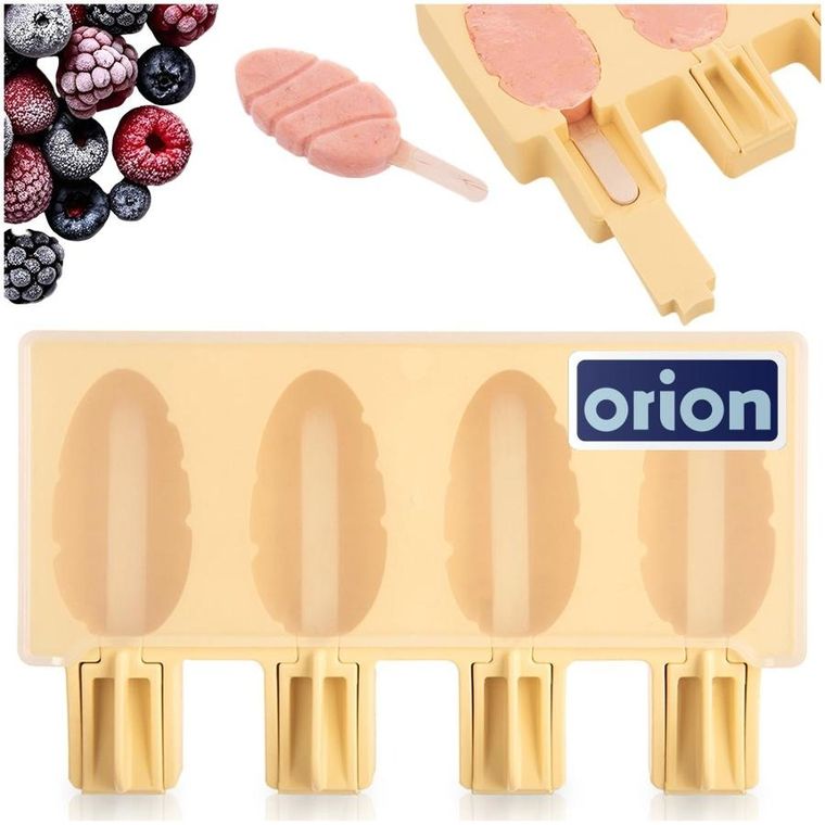 Orion, forma do lodów silikonowa z pokrywką, żółta