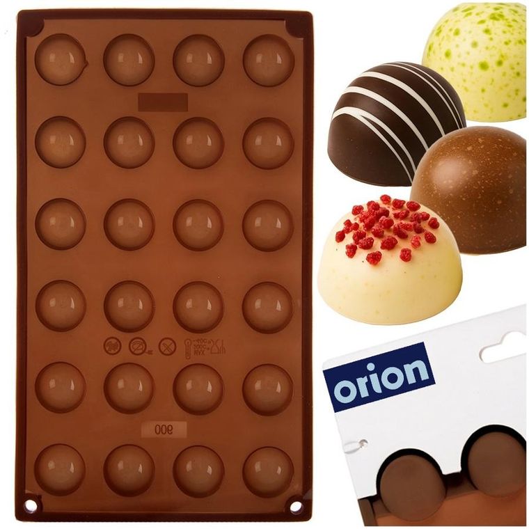 Orion, forma do pralin i czekoladek silikonowa, brązowa, 30-17,5-1,5 cm