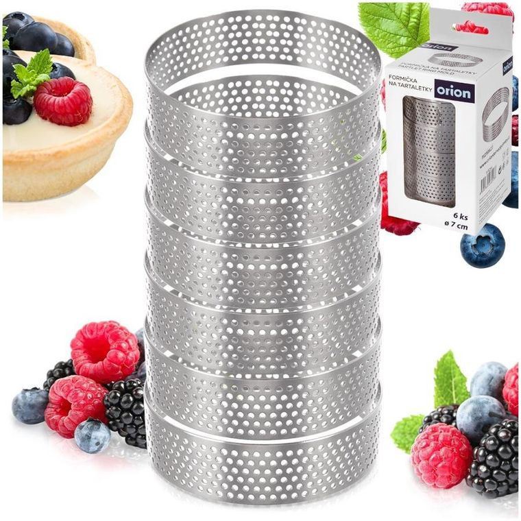 Orion, forma do tartaletek, stalowa, rant perforowany, 7 cm, 6 szt.
