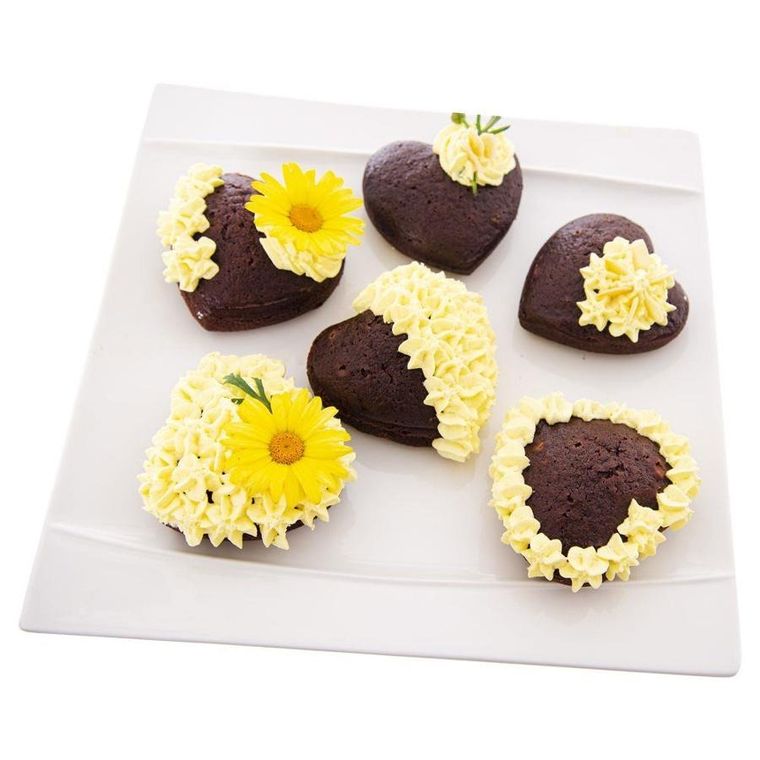 Orion, forma silikonowa do pieczenia muffinek, serce, 6 szt.