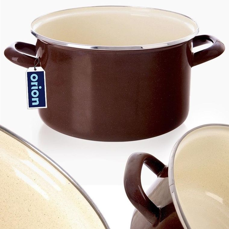 Orion, garnek emaliowany, brown, 20 cm, 3l