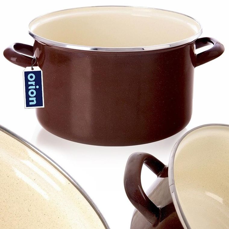 Orion, garnek emaliowany, brown, 26 cm, 6,5l