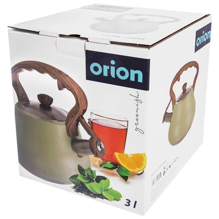 Orion, Greenish, czajnik z gwizdkiem, stalowy, 3l
