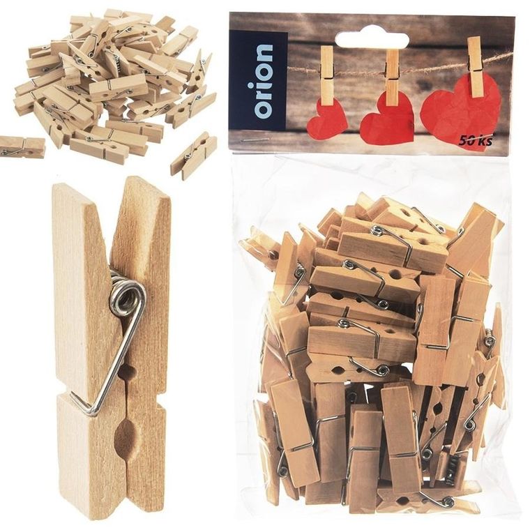 Orion, klamerki dekoracyjne, drewniane, 4.5 cm, 50 szt.