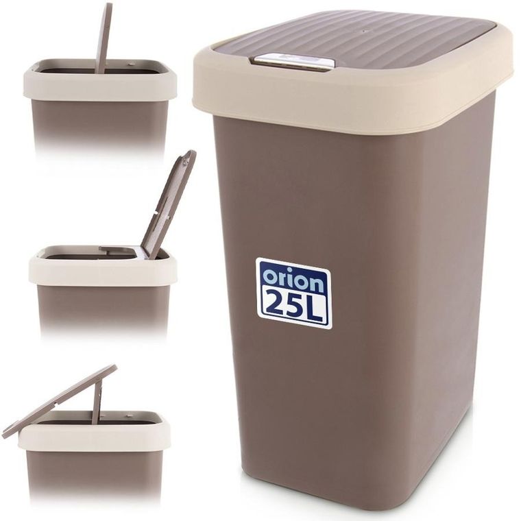 Orion, kosz na śmieci, plastikowy, brązowy, 25 l