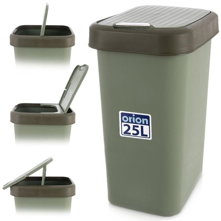 Orion, kosz na śmieci, plastikowy, zielony, 25 l