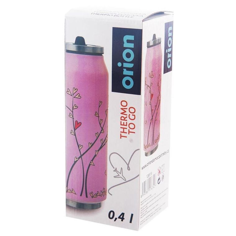 Orion, kubek termiczny, drzewo z sercami różowy, puszka, 400 ml