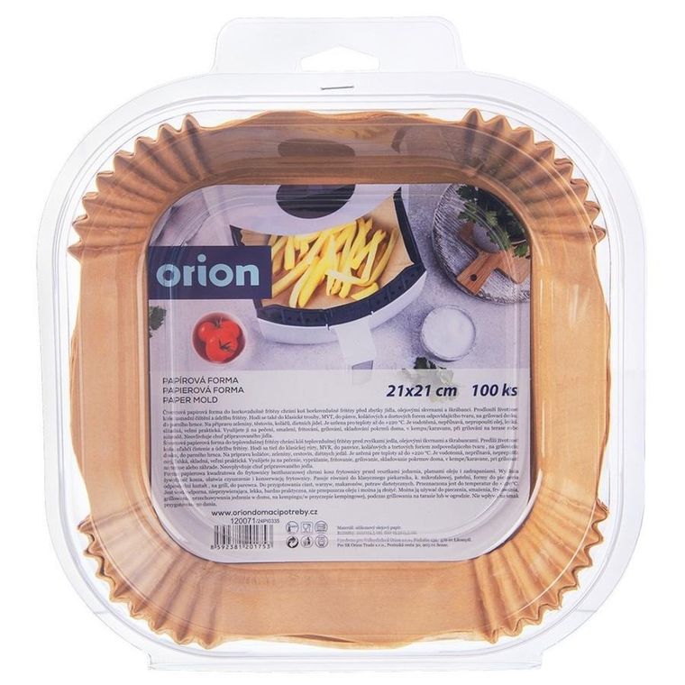 Orion, kwadratowy wkład papierowy do frytownicy, 21-21 cm, 100 szt.