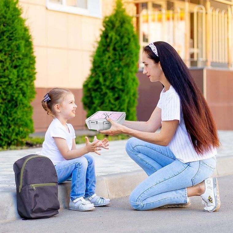 Orion, lunchbox z przegrodą i sztućcami, serce, 1 l