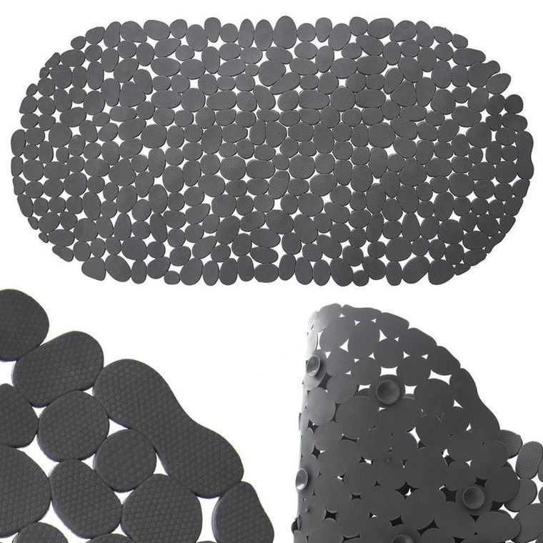 Orion, mata antypoślizgowa pod prysznic, szara, 68-34 cm