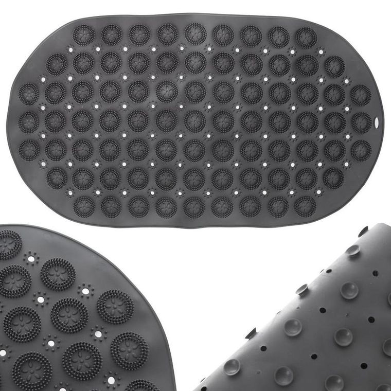 Orion, mata antypoślizgowa pod prysznic, szara, 68-37 cm