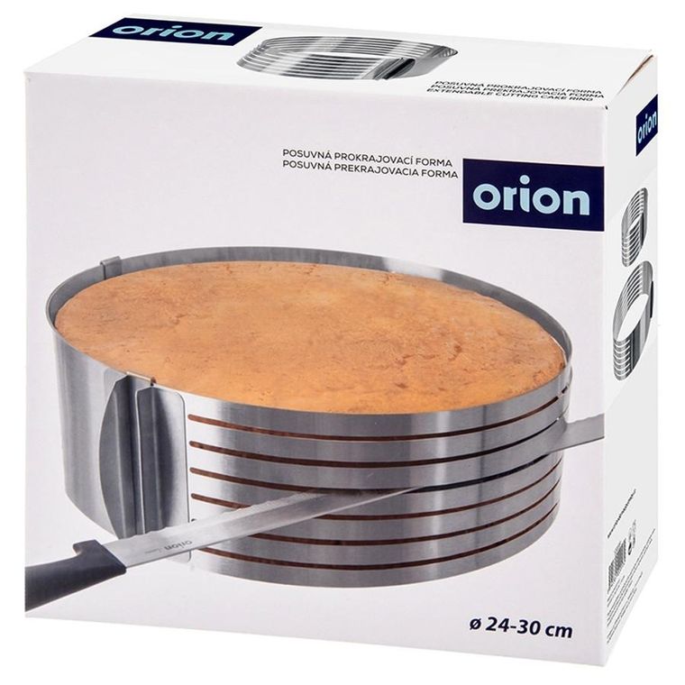 Orion, obręcz do krojenia biszkoptu, regulowana, stalowa, 7-warstwowa, 24-30 cm