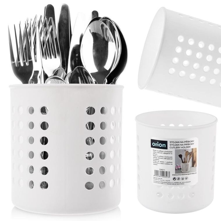 Orion, ociekacz stojak na przybory kuchenne, biały