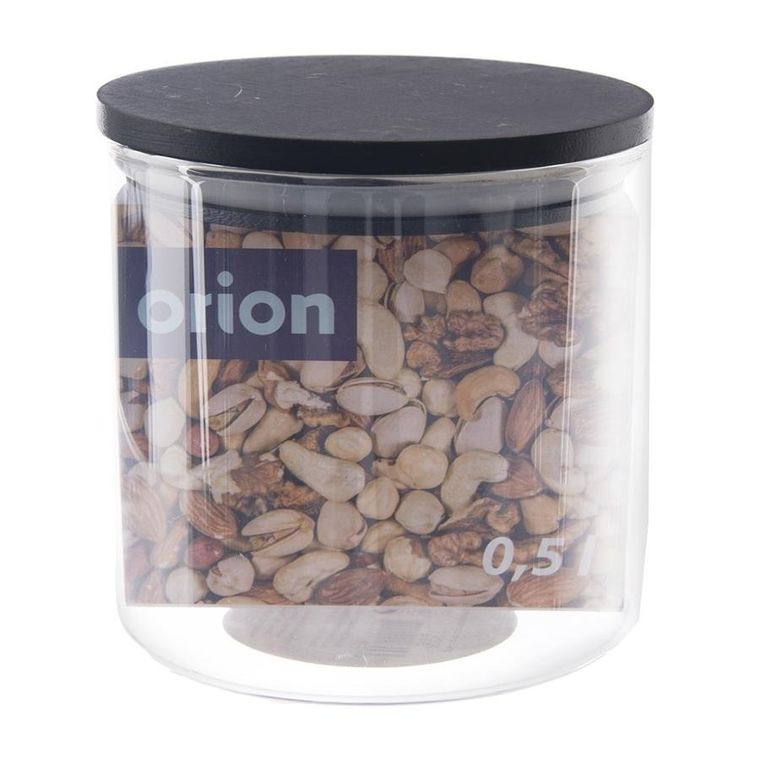 Orion, pojemnik na produkty sypkie, szklany z pokrywką i uszczelką 450 ml