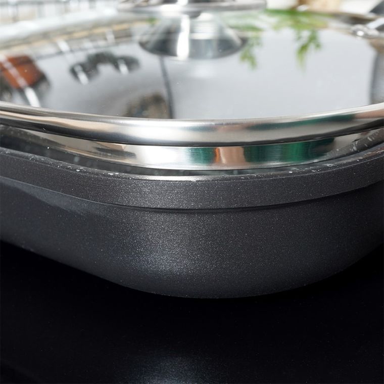 Orion, pokrywka do patelni, kwadratowa, szklana, 26-26 cm