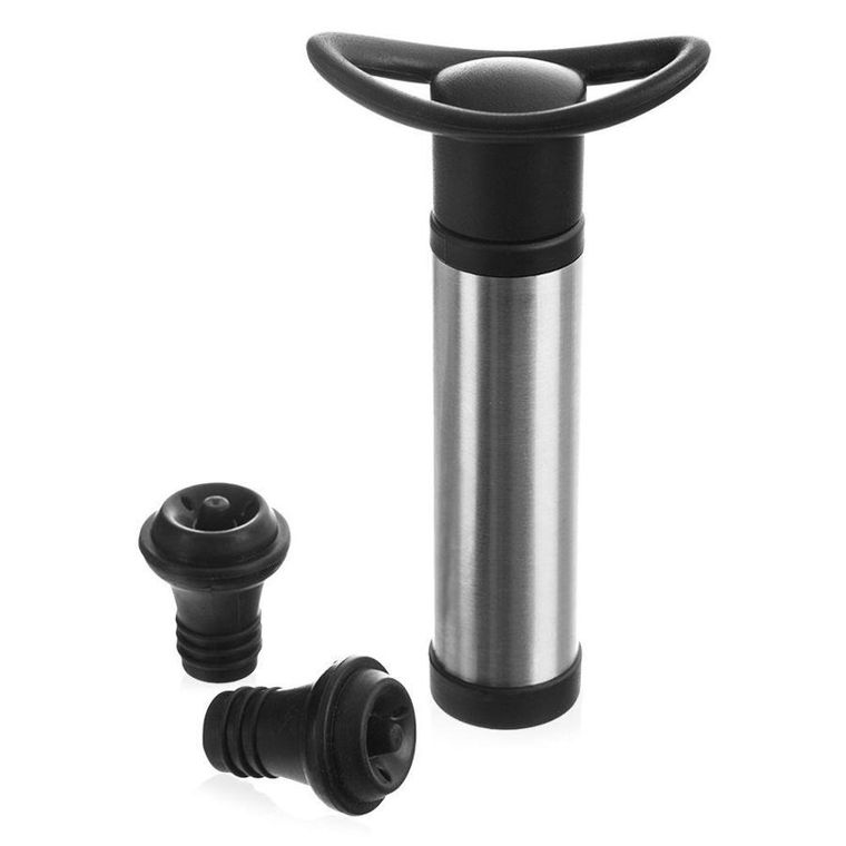 Orion, pompka próżniowa do wina stalowa + 2 korki silikonowe