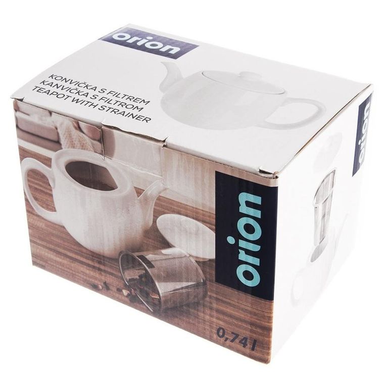 Orion, porcelanowy dzbanek z zaparzaczem do herbaty, biały, Mona, 700 ml