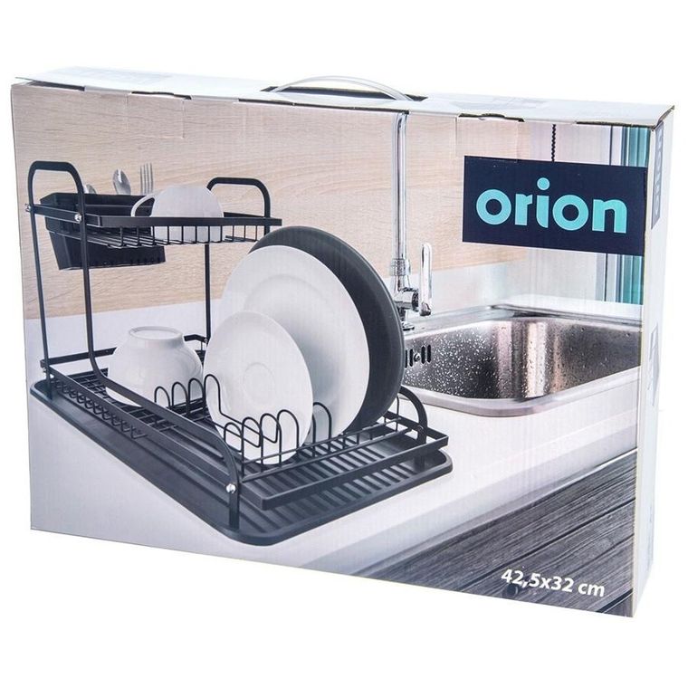 Orion, Radka, suszarka na naczynia, 2-poziomowa, czarna, 42,5-32-29 cm