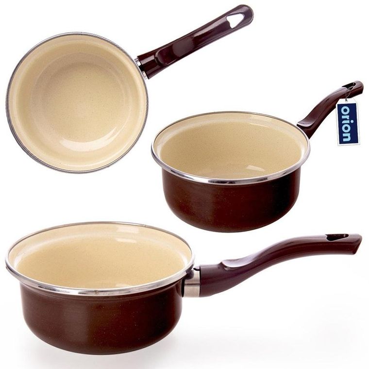 Orion, rondel emaliowany, brown, 14 cm, 620 ml