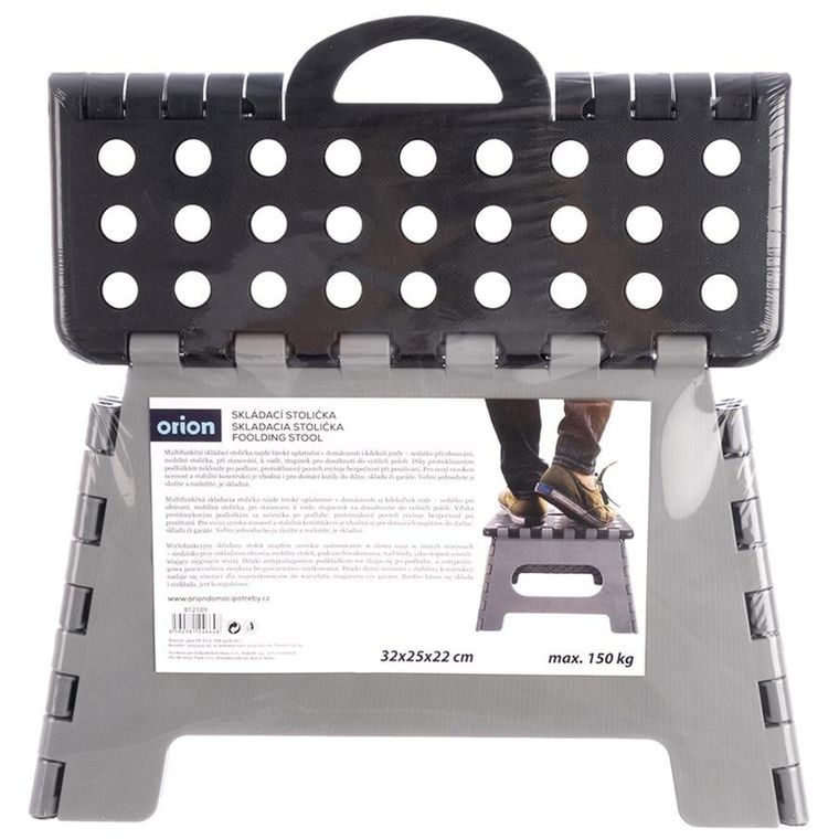 Orion, schodek antypoślizgowy, czarny, 150 kg, 32-25-22 cm