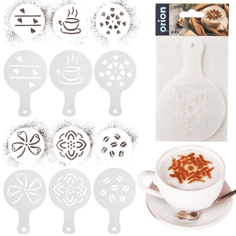 Orion, szablony do kawy i deserów, 6 elementów