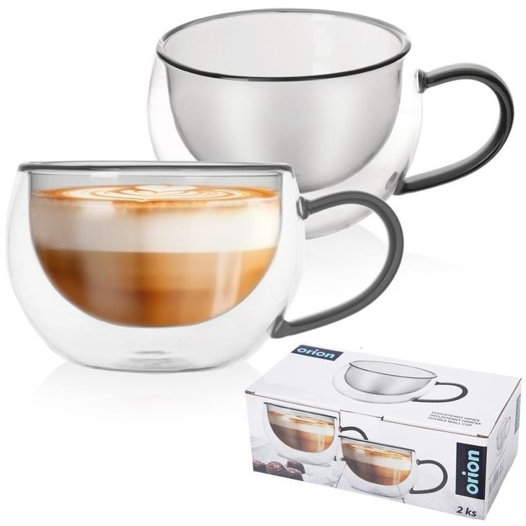 Orion, szklanki termiczne z podwójną ścianką do kawy i herbaty, DOUBLE, 300 ml, 2 szt.