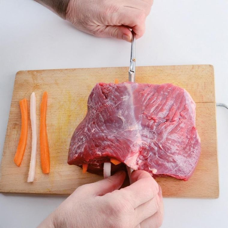 Orion, szpikulec do rolady mięsa, stalowy, 19 cm