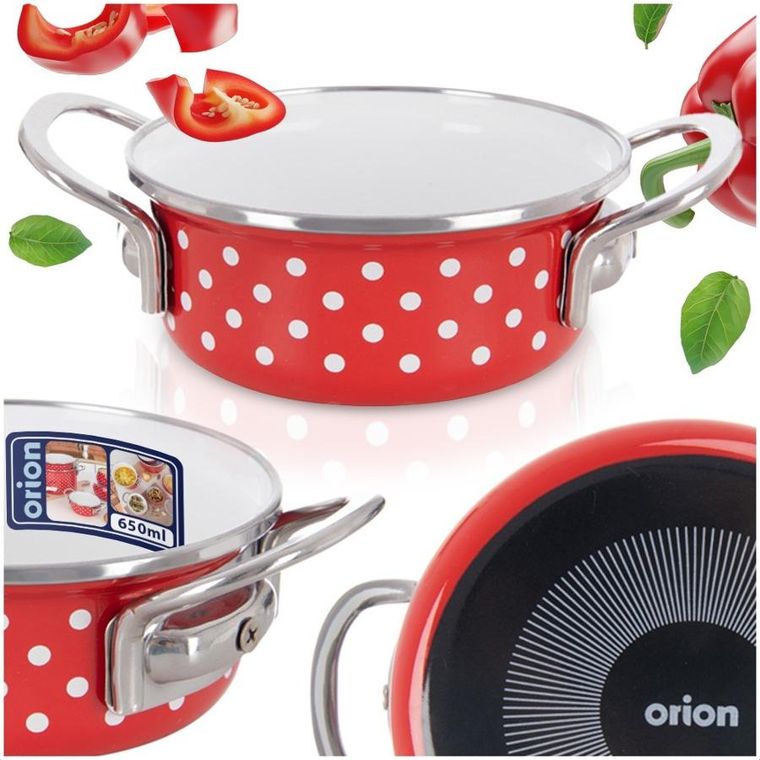 Orion, Tecka, garnek emaliowany, 14 cm, 650 ml