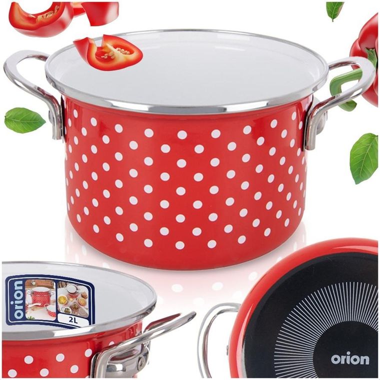 Orion, Tecka, garnek emaliowany, 18 cm, 2l