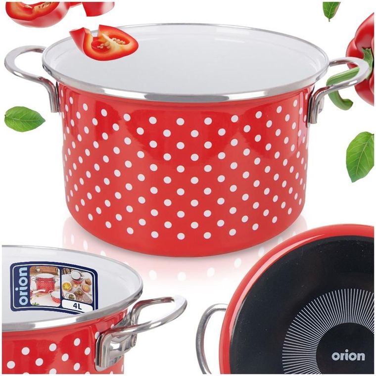 Orion, Tecka, garnek emaliowany, 22 cm, 4l