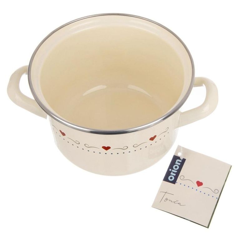 Orion, Tonca, garnek emaliowany, kremowy, 16 cm, 1,4 l