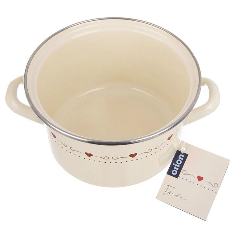 Orion, Tonca, garnek emaliowany, kremowy, 18 cm, 2 l