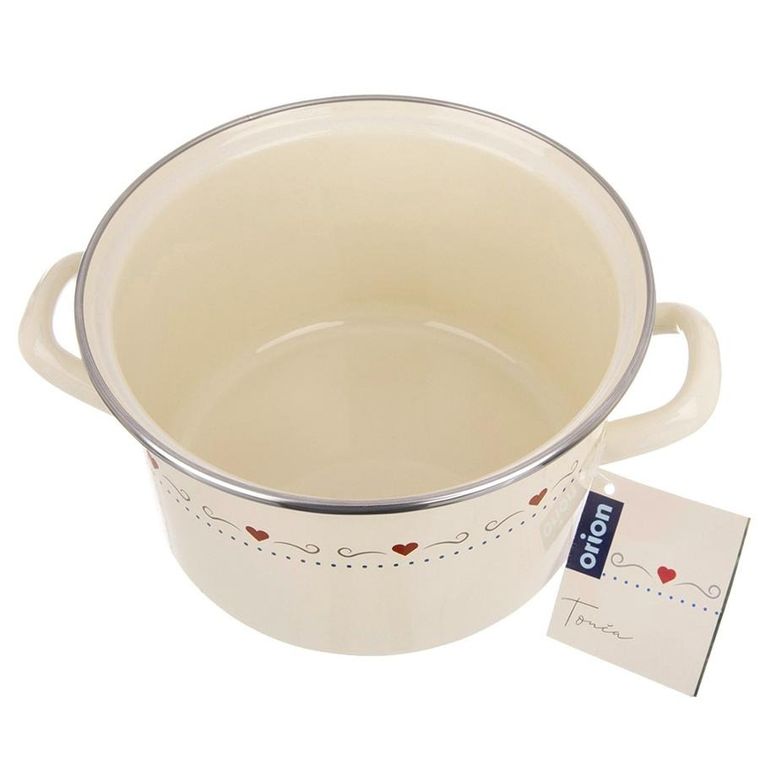 Orion, Tonca, garnek emaliowany, kremowy, 20 cm, 3 l