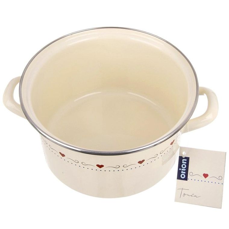 Orion, Tonca, garnek emaliowany, kremowy, 22 cm, 4 l