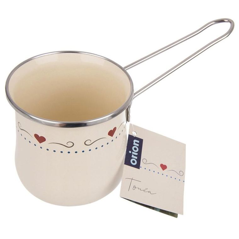 Orion, Tonca, tygielek do kawy emaliowany kremowy, 600 ml