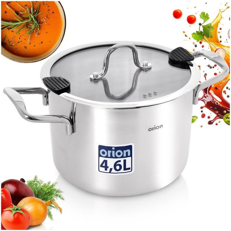Orion, Venice, garnek stalowy z pokrywką, 20 cm, 4,6l
