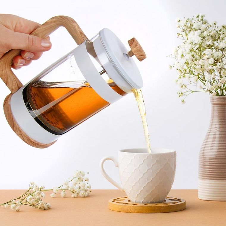 Orion, Whiteline, zaparzacz tłokowy do kawy i herbaty szklany, 1 l