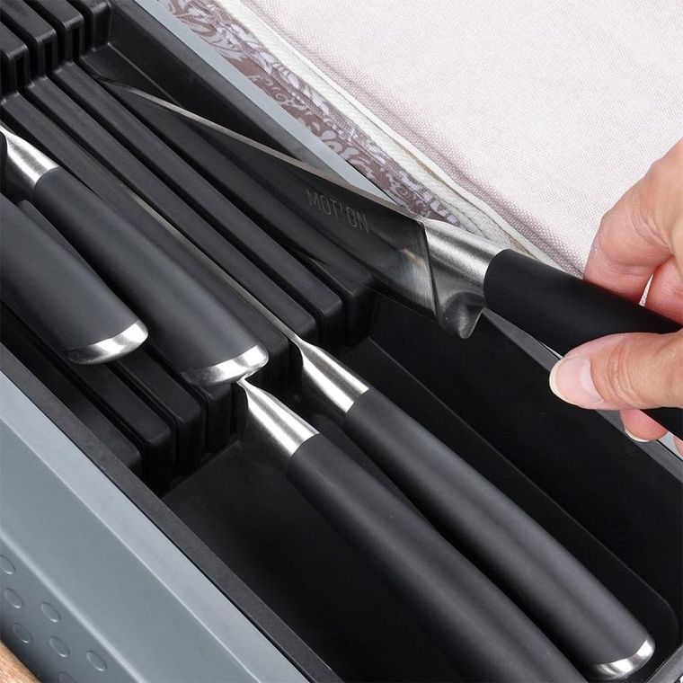 Orion, wkład na sztućce do szuflady, szary, 40-40 cm